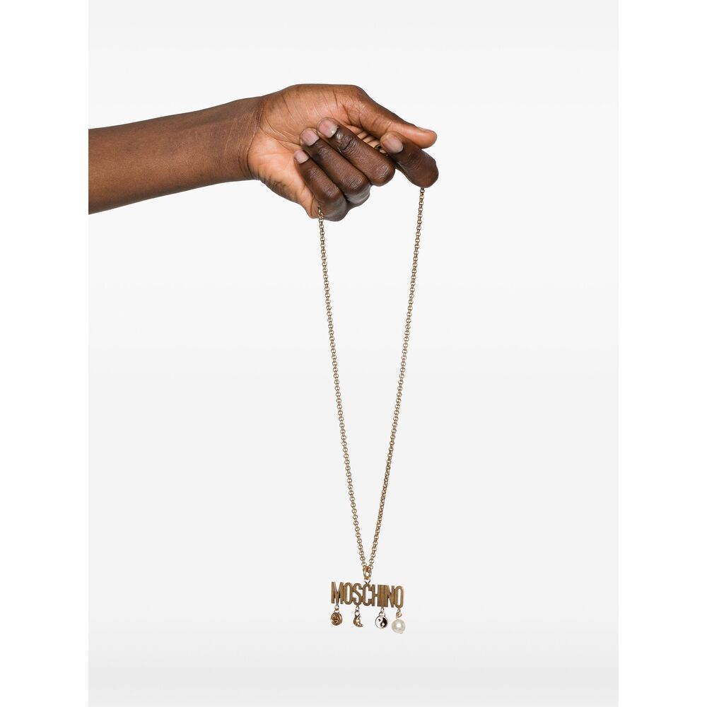 Moschino Chain Necklace In Yellow
