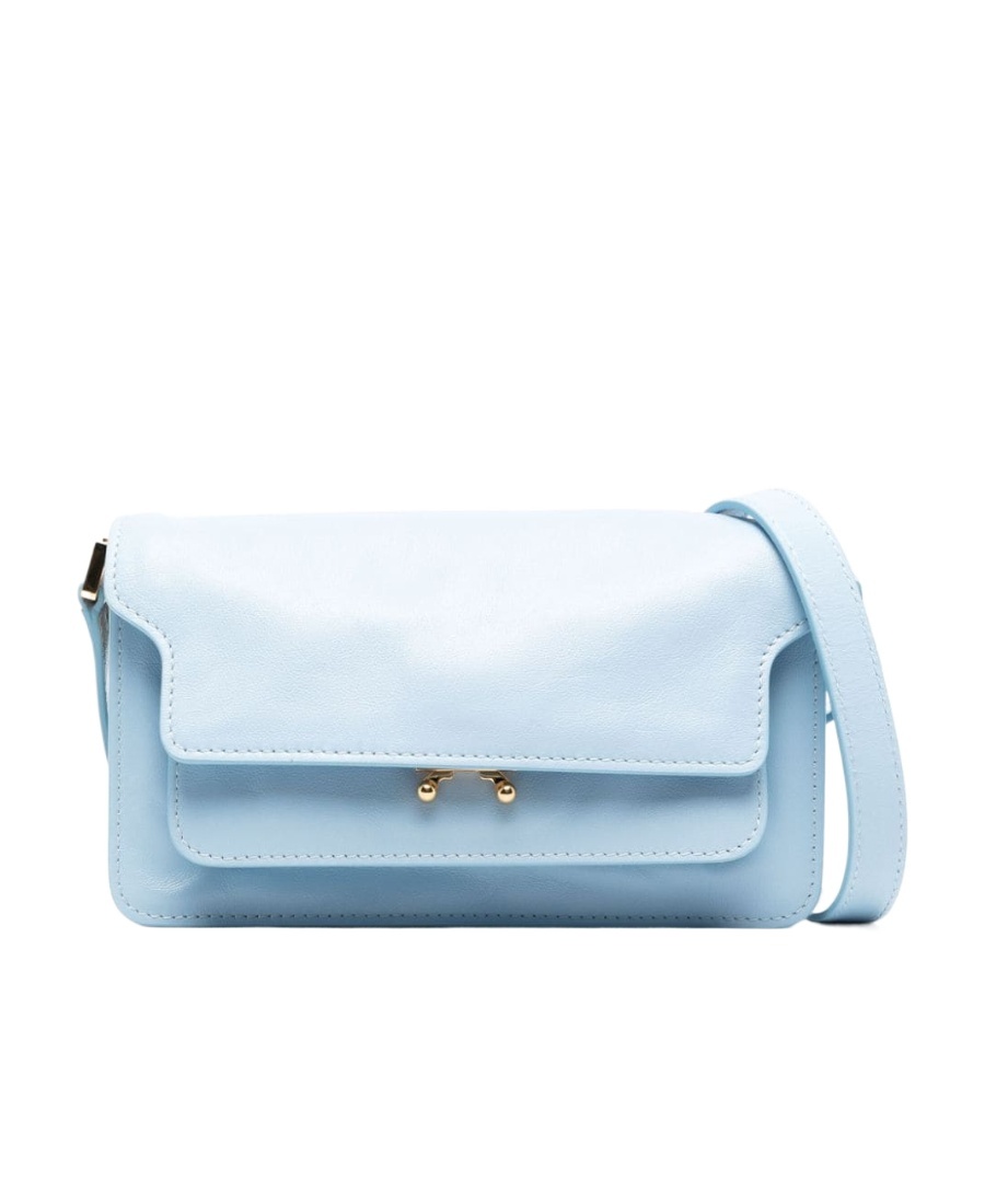 Marni Trunk Leather Shoulder Bag In Blue