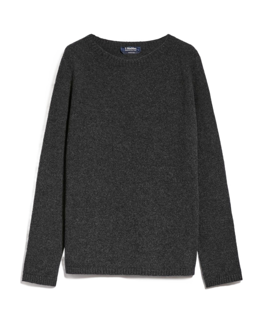 Max Mara Wool And Cashmere Long-sleeved Sweater With Round Neck In Black