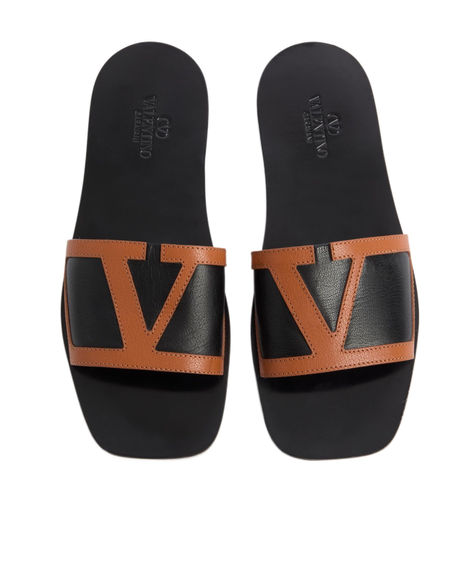 Shop Valentino Viva Superstar Slide Sandal In Nappa Leather In Black
