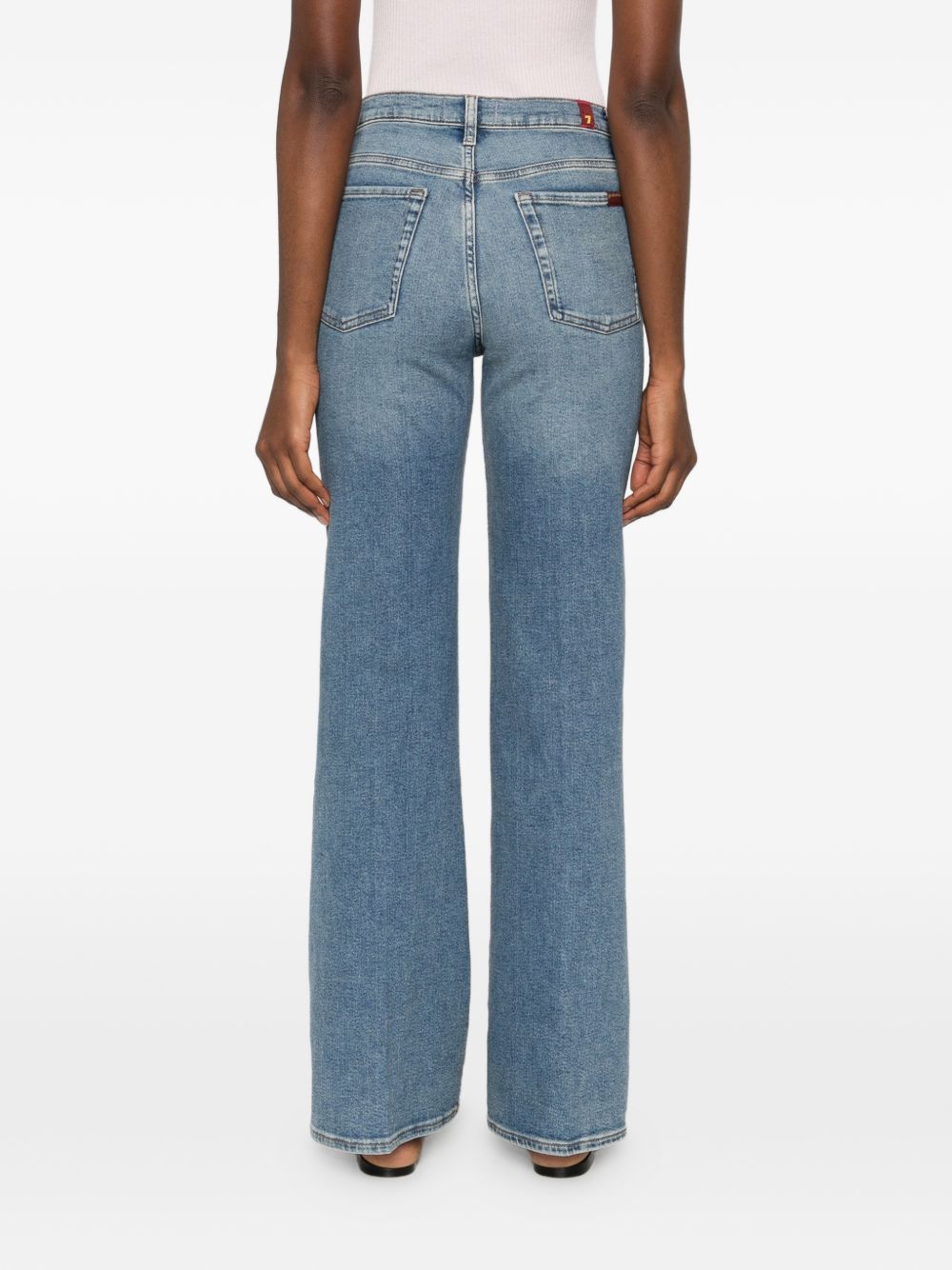 Blue Seven Wide-leg Pants With Belt Loops In Blue