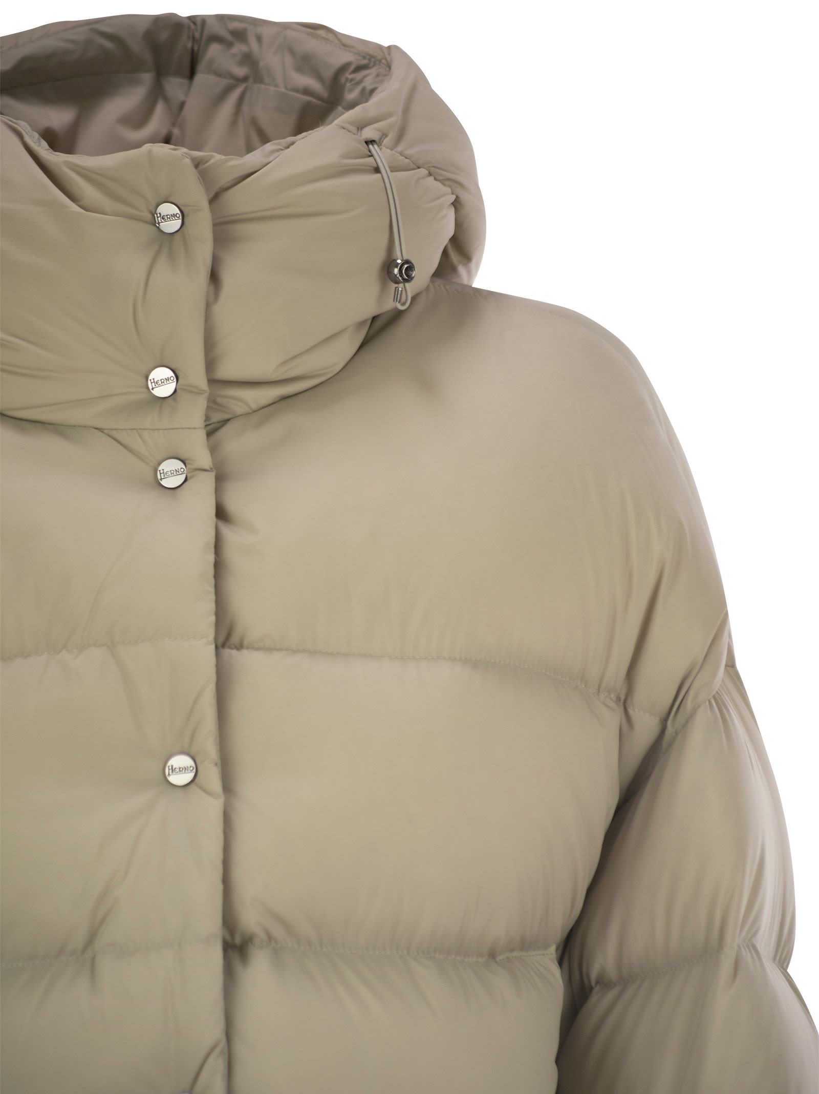 Herno Nylon Microfibre Bomber Jacket In Nude