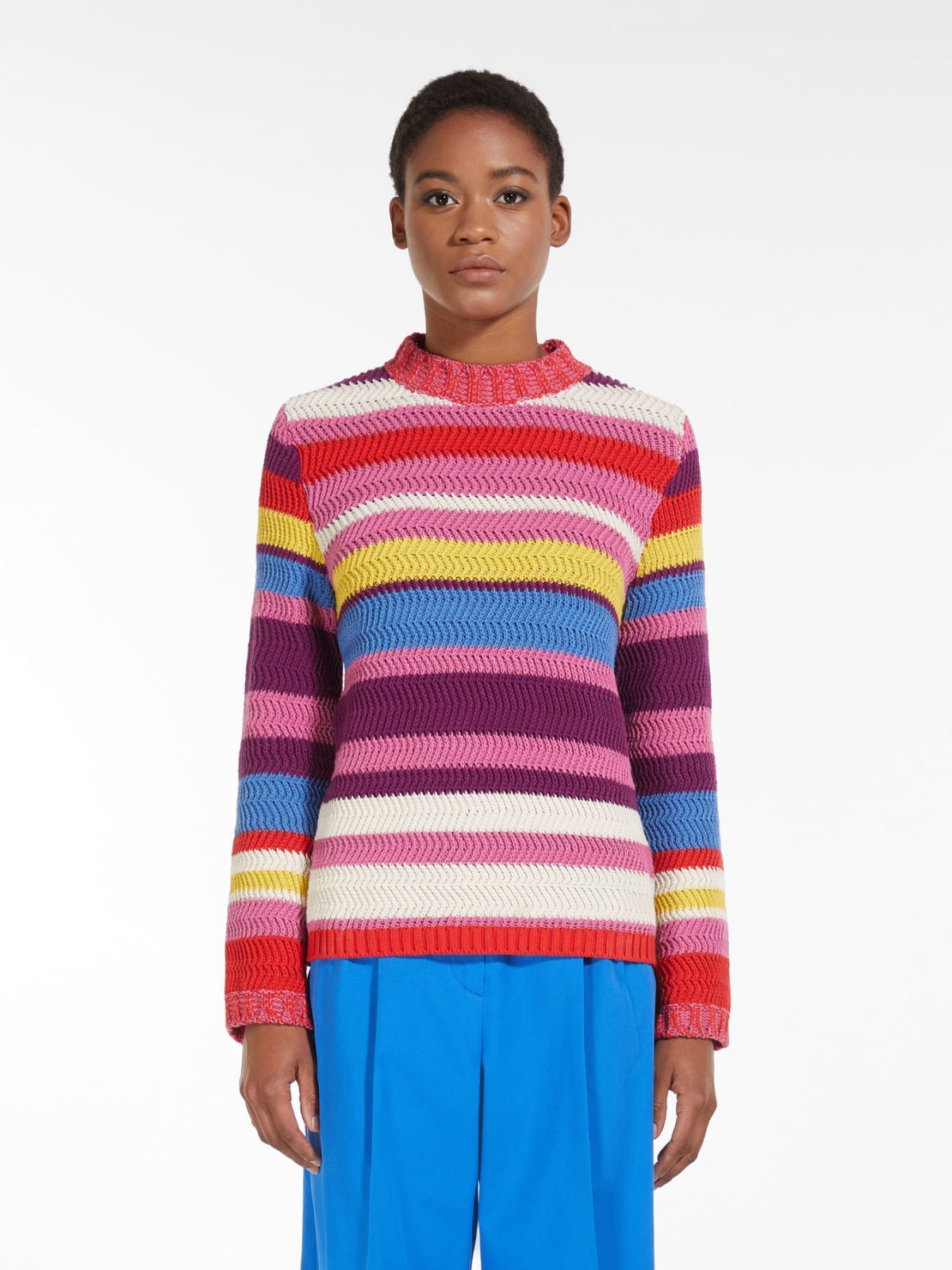 Weekend Max Mara Striped Sweater In Red