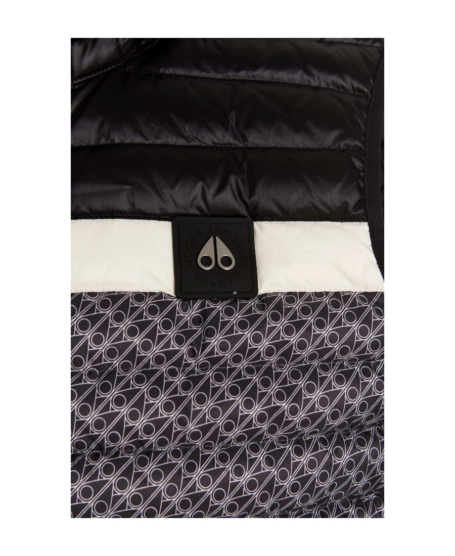 Moose Knuckles Logo Jacquard Padded Gilet In Black