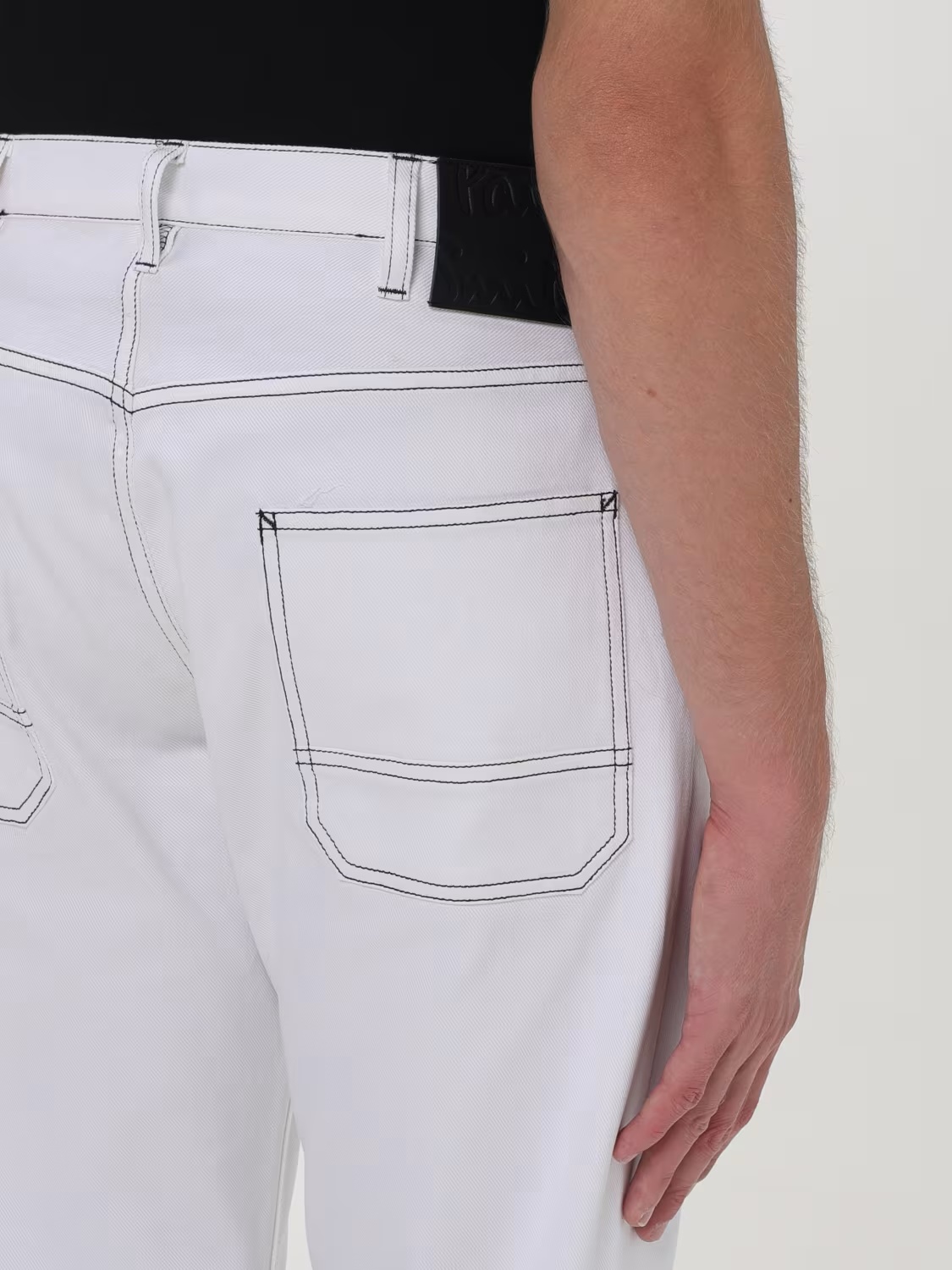Paul Smith Contrast-stitching Straight-leg Jeans In White