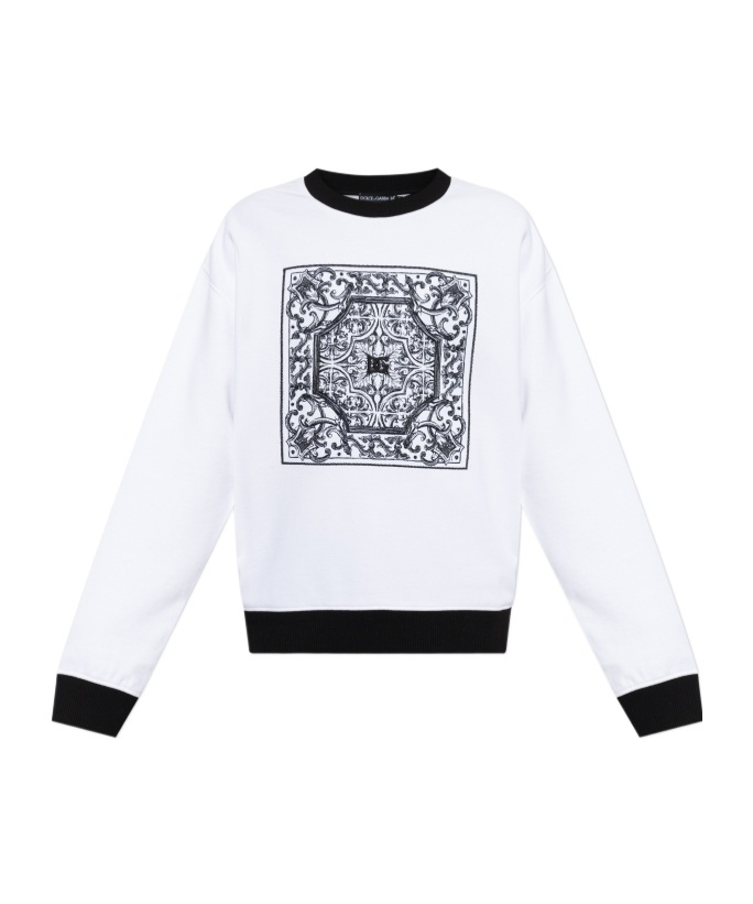 Dolce & Gabbana Baroque-print Sweatshirt In White