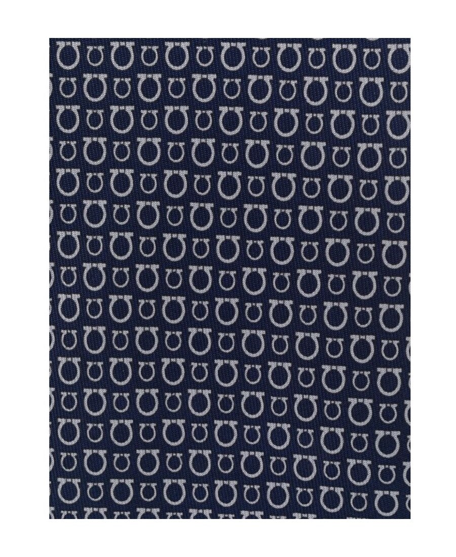 Ferragamo Gancini Print Tie In Blue