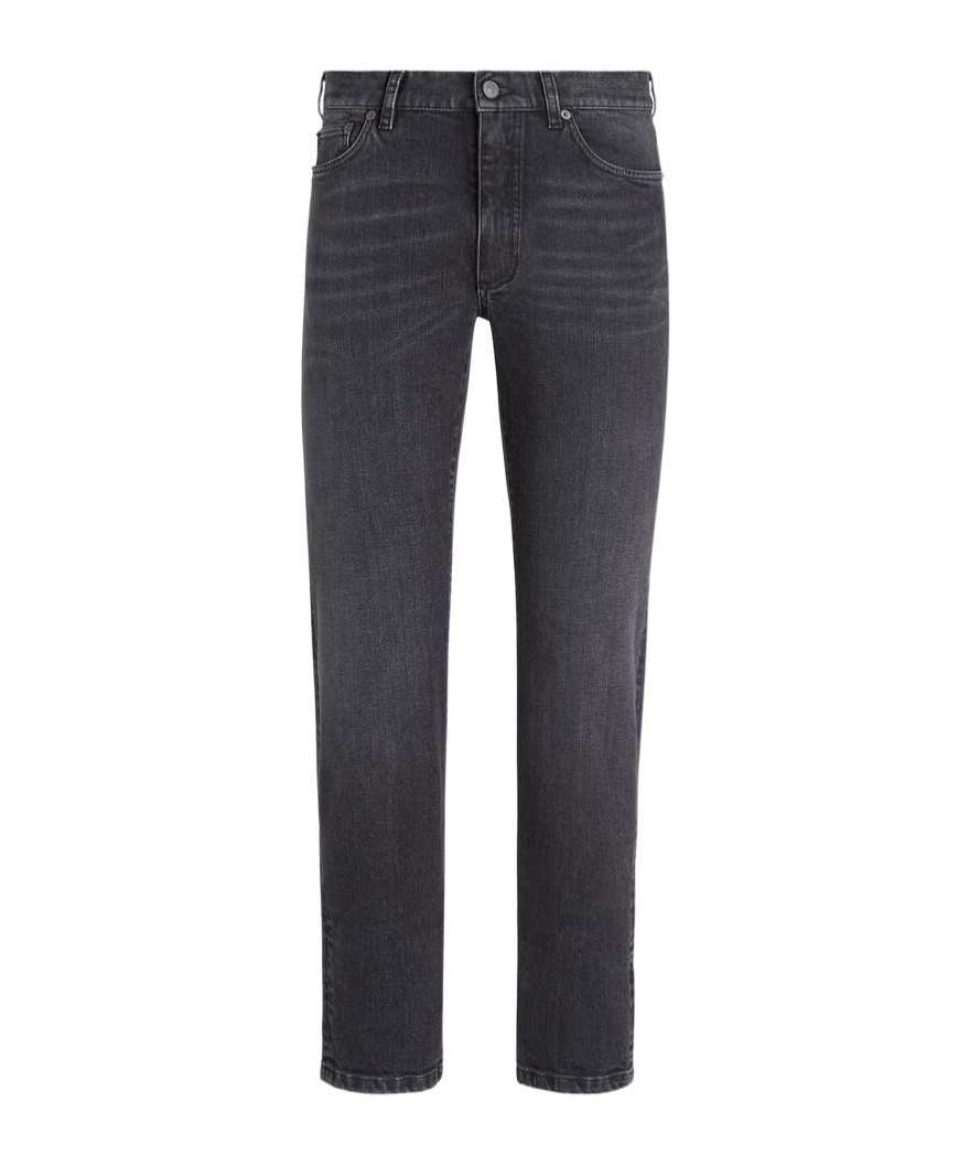 Shop Zegna Belt-loop Jeans In Black