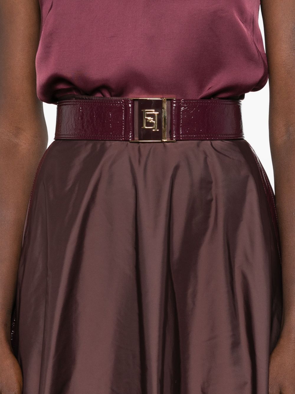 Elisabetta Franchi Embellished A-line Midi Skirt In Brown