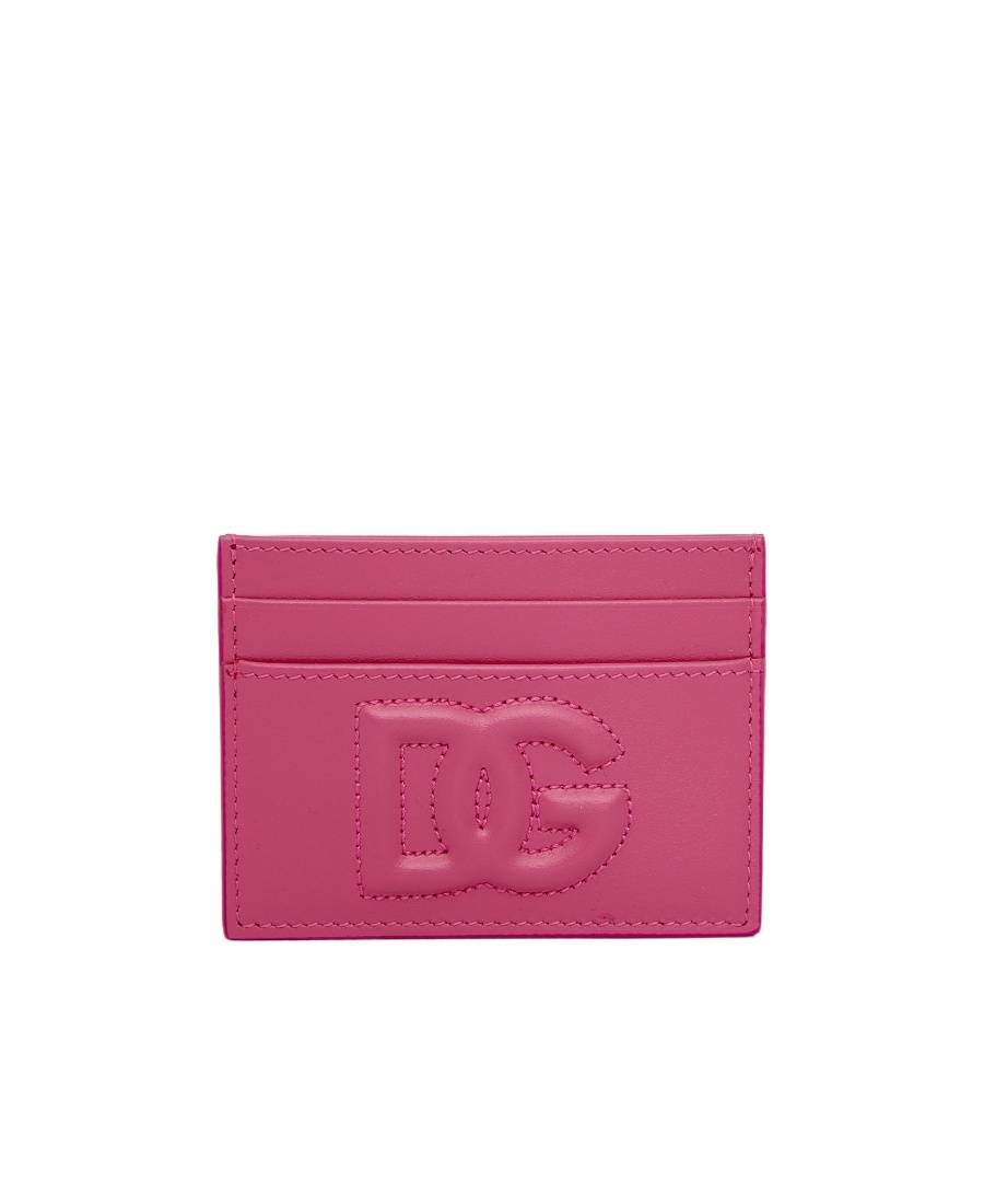Dolce & Gabbana Women Card Holder With Embossed Logo In Pink