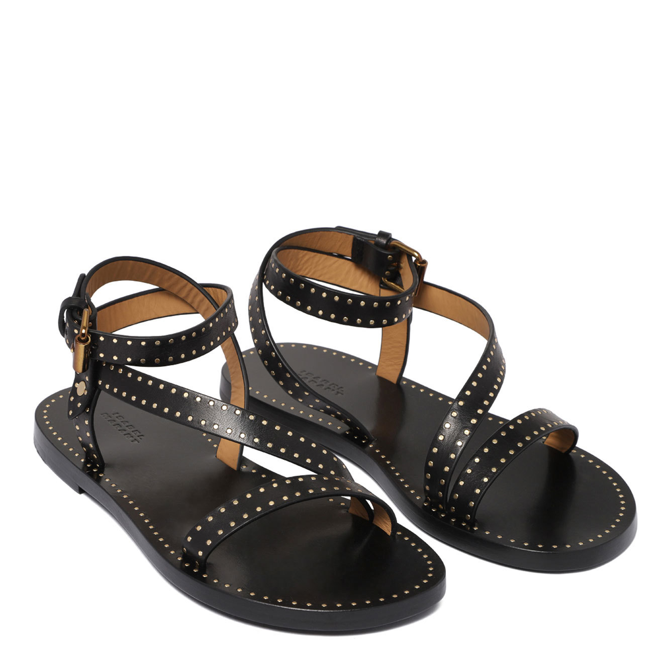 Isabel Marant Sandali Jopee In Pelle Nera Donna In Black