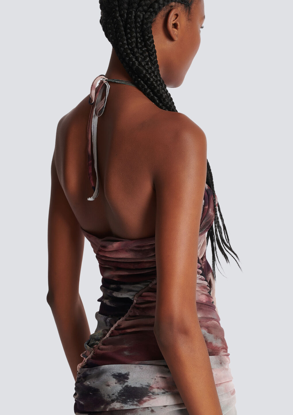 Balmain Pastel-print Tulle Dress In Multicolor