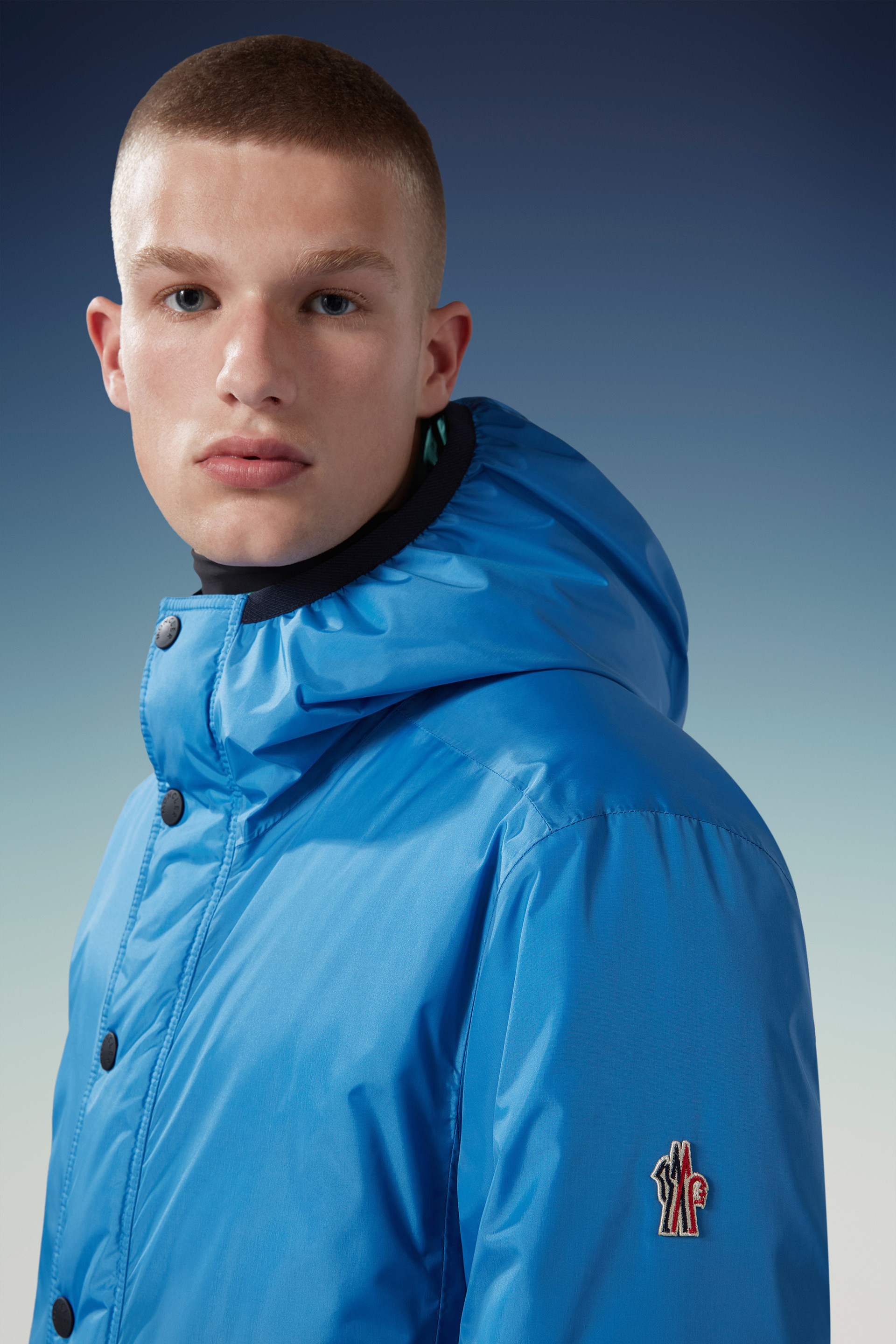 Moncler Rosiere Reversible Down Jacket In Blue