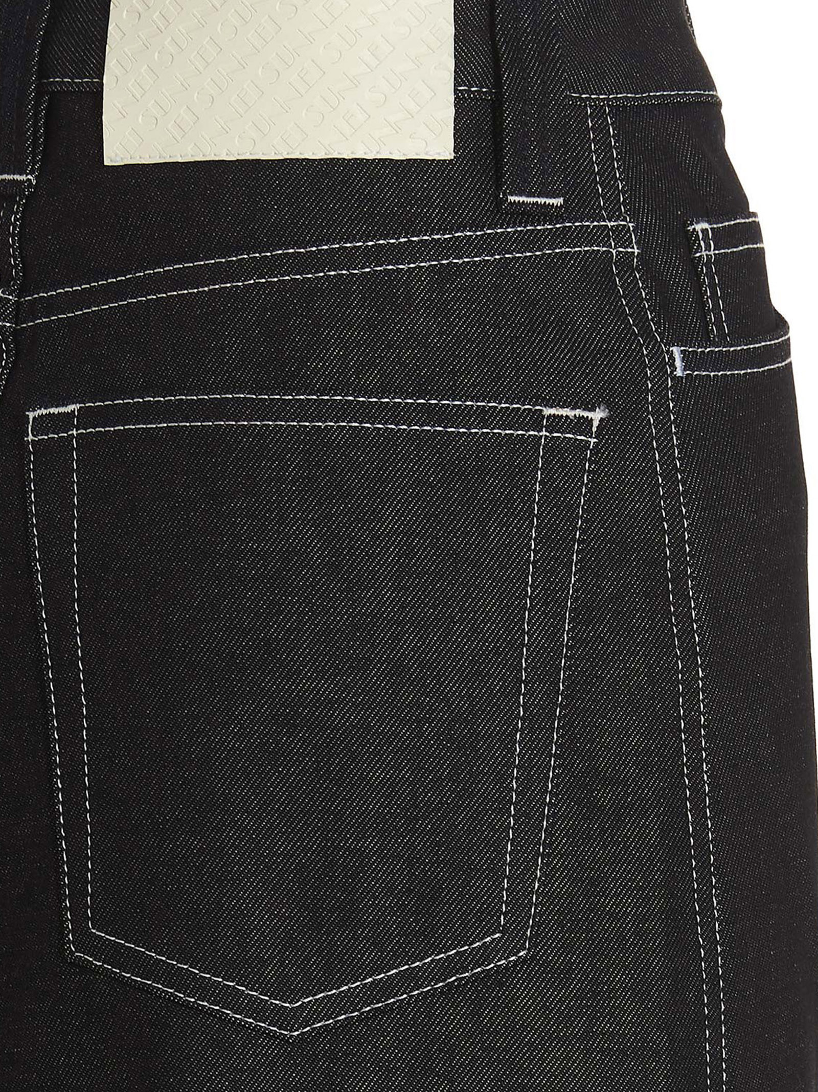 Sunnei Blue Belli Dentro Denim Miniskirt In Black