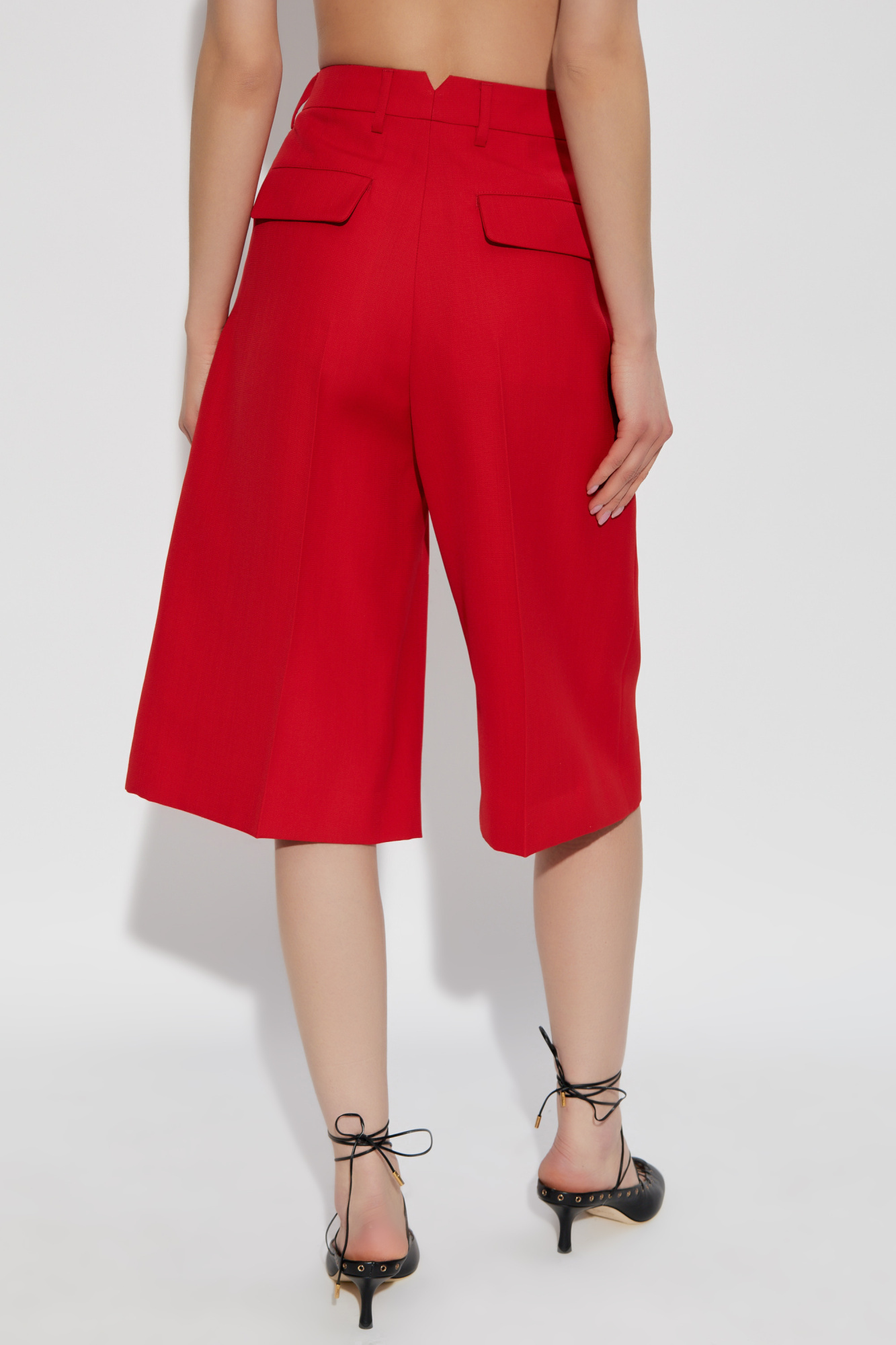 Ami Alexandre Mattiussi Ami Tailored Wide Bermuda Shorts In Red