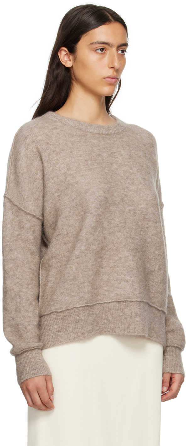By Malene Birger Round Neck Long-sleeved Sweater In Nude