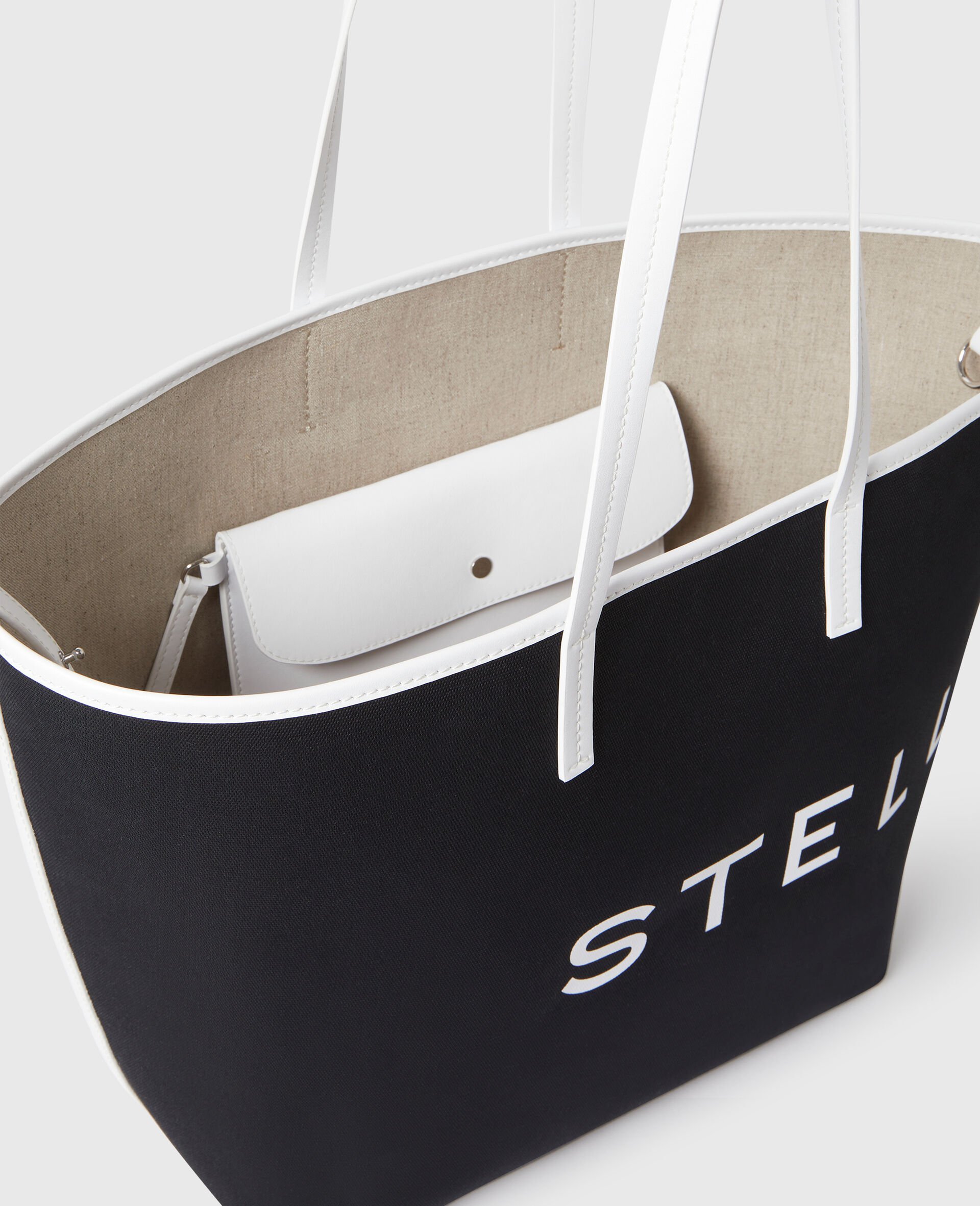 Stella Mccartney Smc Bananatex Large Crossbody Tote Bag In Black