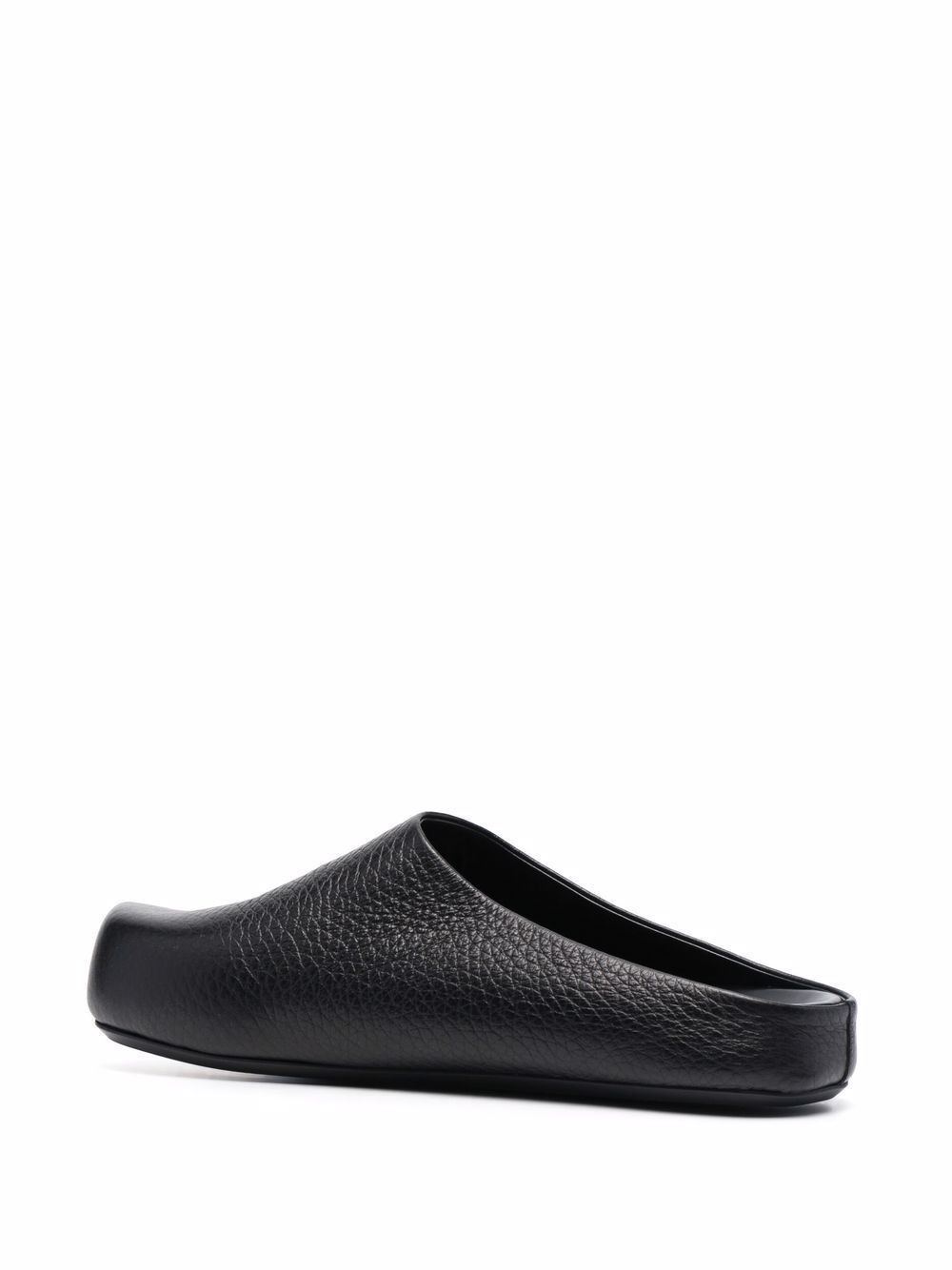 Marni Textured-leather Clog Slippers In Black