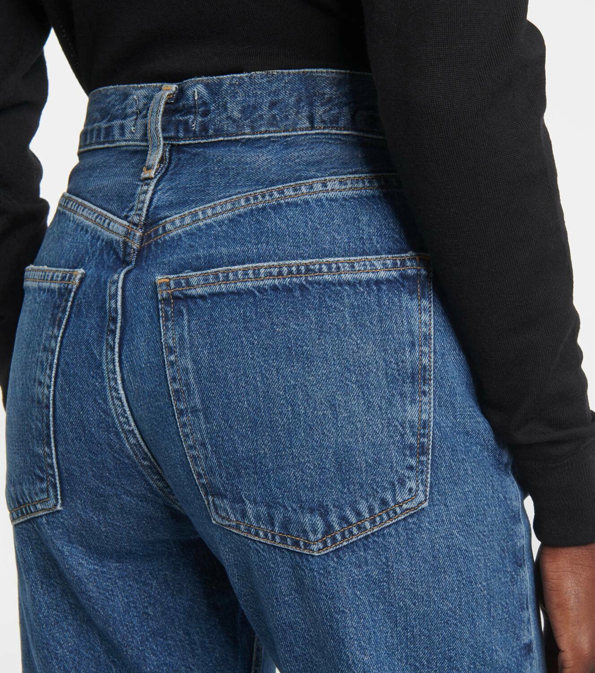Agolde High-waisted Straight-leg Jeans In Blue