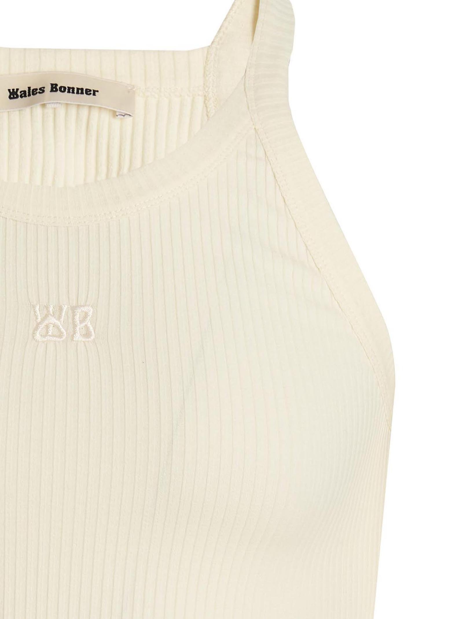 WALES BONNER LOGO-EMBROIDERED RIBBED TANK TOP