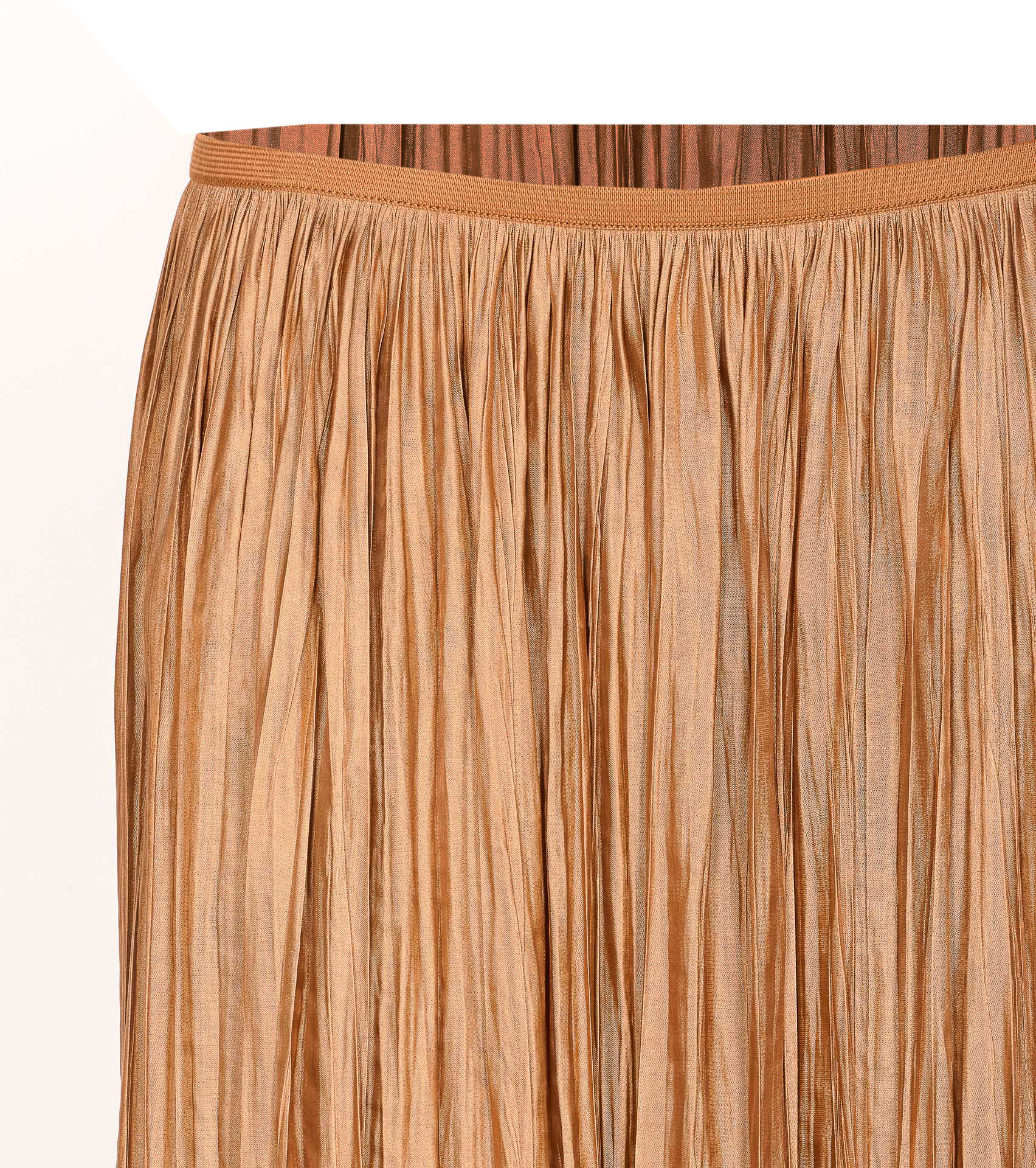Roberto Collina Midi Pleated Skirt Elastic Waistband In Brown