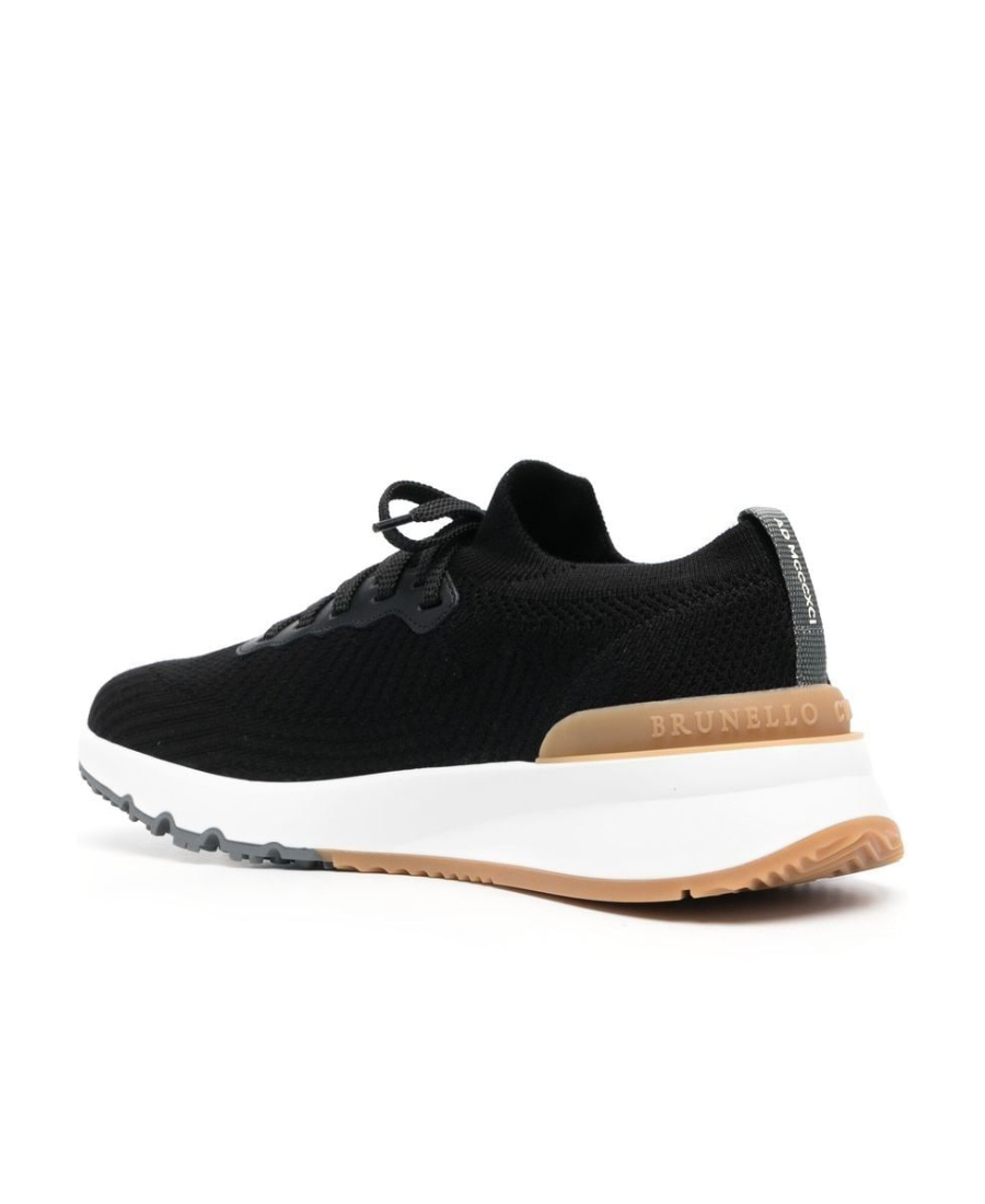 Brunello Cucinelli Sneakers With Mesh Panels In Black