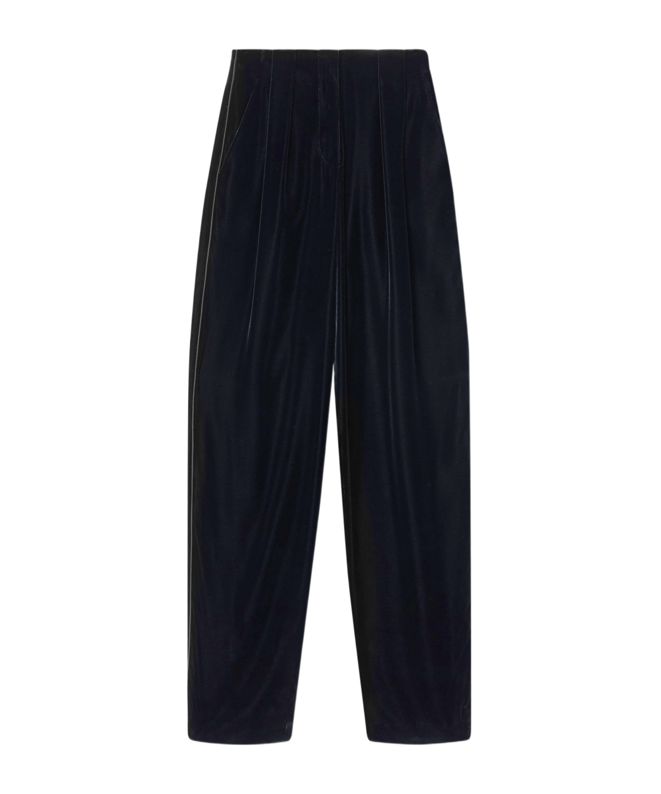 Giorgio Armani Darted Velvet Trousers In Black