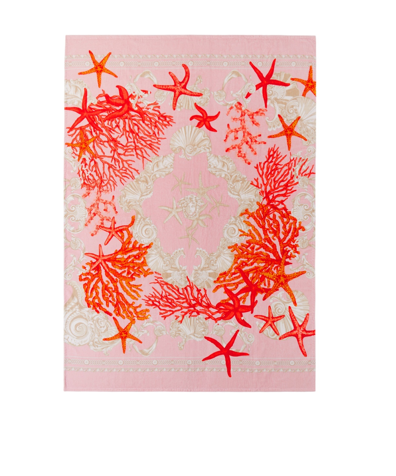 Versace Printed Beach Towel In Pink