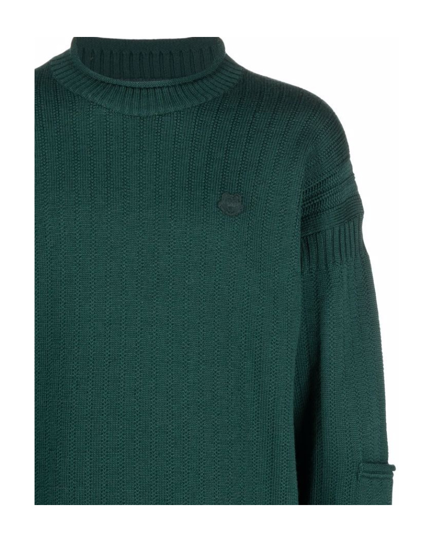 Kenzo Wool-knit Jumper In Green