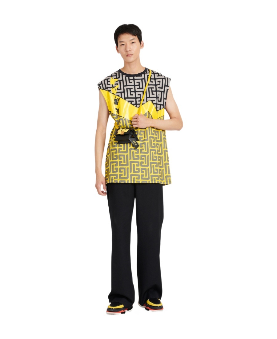 Shop Balmain Unisex - Oversized Pokémon Print Cotton T-shirt In Gray