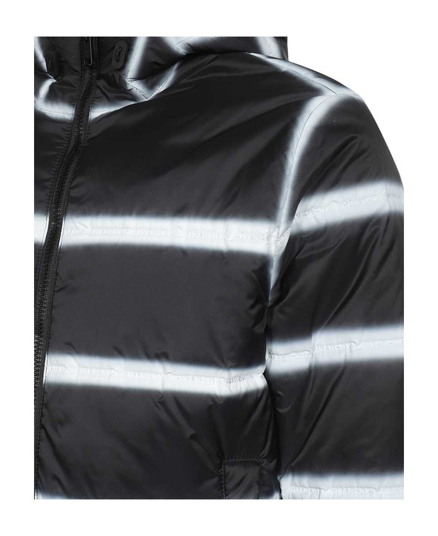 Givenchy Hooded Stripe-pattern Jacket In Black