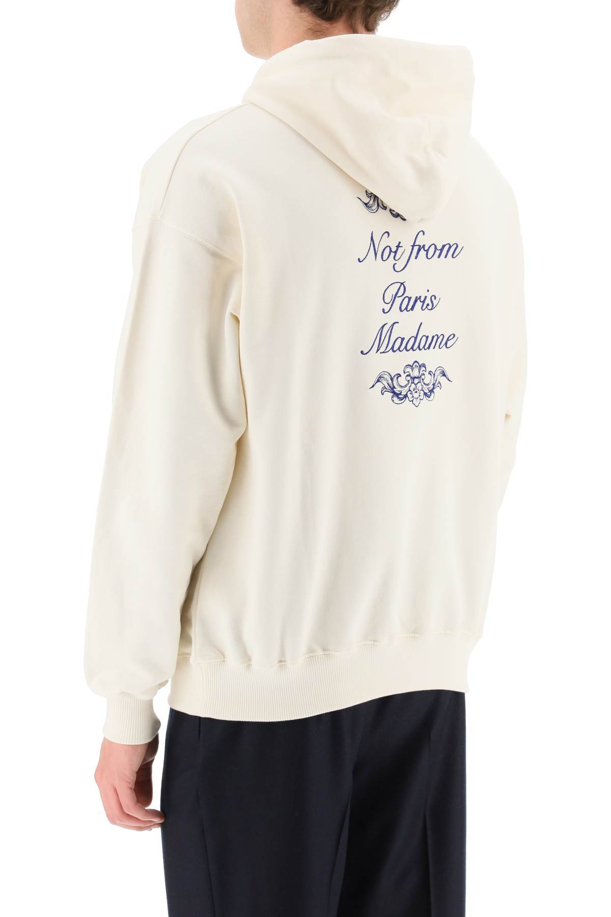 Drôle De Monsieur "not From Paris Madame" Hoodie In White