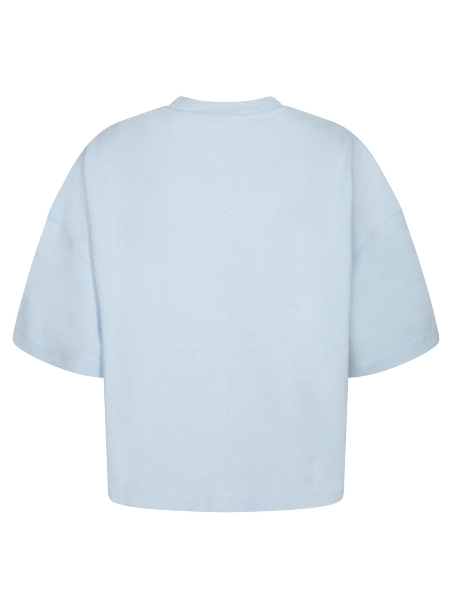 Jacquemus Cropped Logo Embroidered T-shirt In Blue
