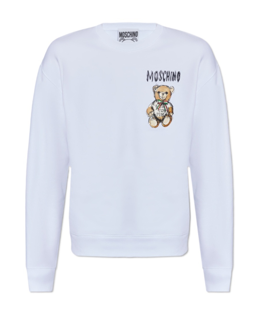 Moschino "drawn Teddy Bear" Sweatshirt In Blue