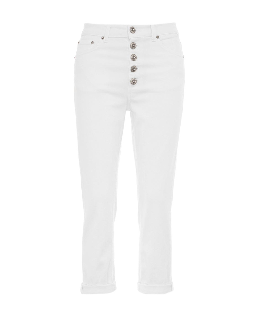 Shop Dondup Button-fastening Denim Jeans In White