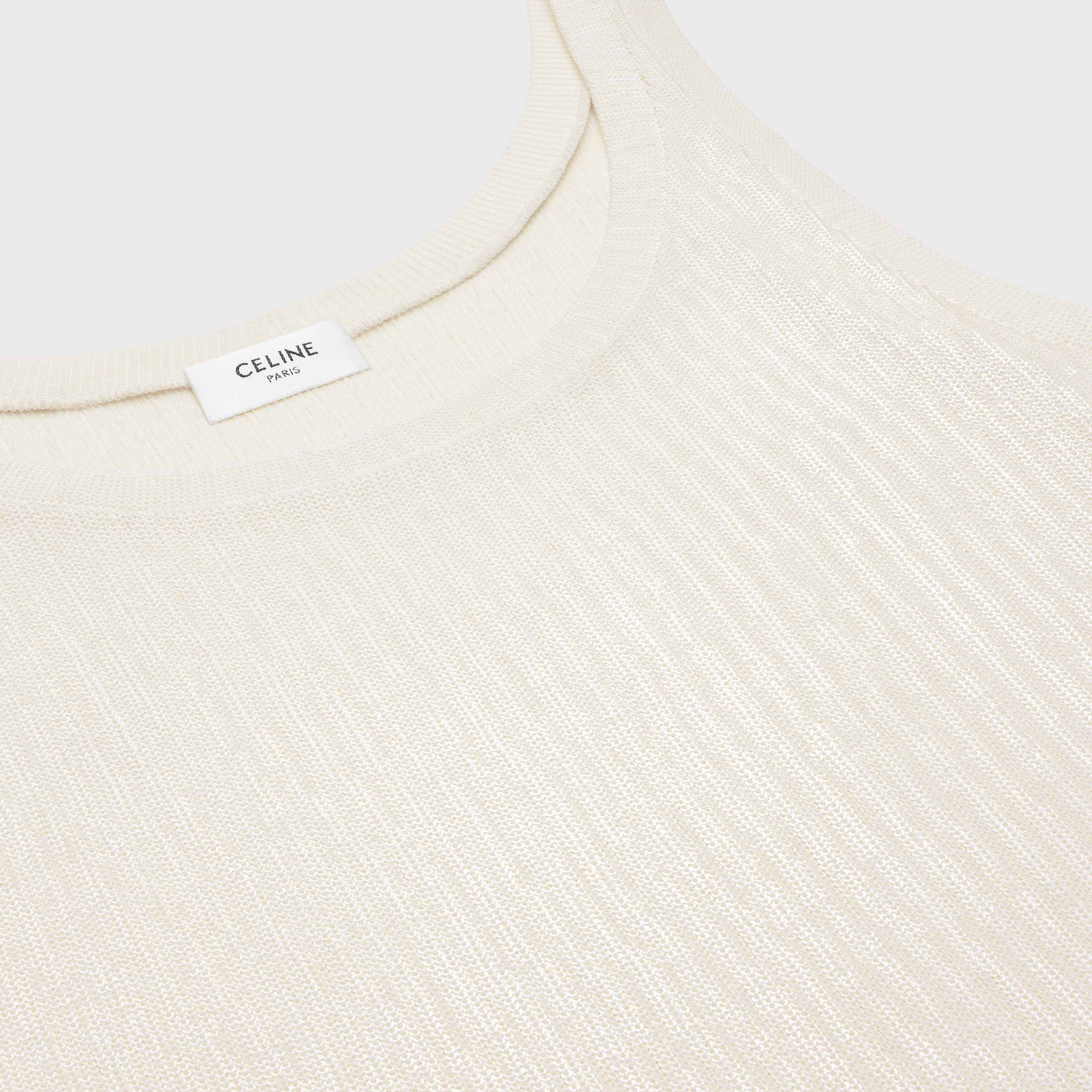 Celine Plain Knitted Embroidered Vest In Nude