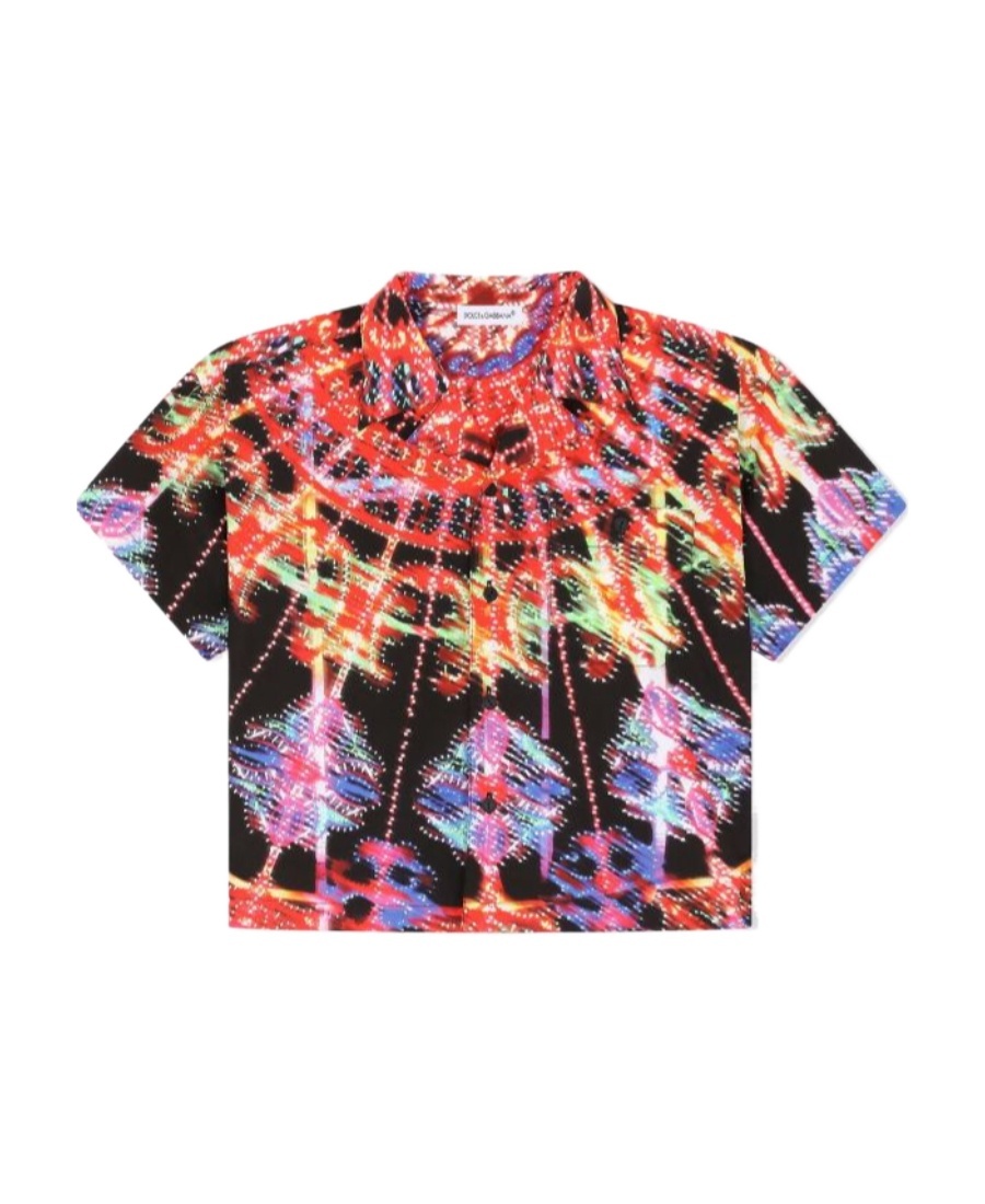 Dolce & Gabbana Luminarie Camp Collar Graphic-print Shirt In Multicolor