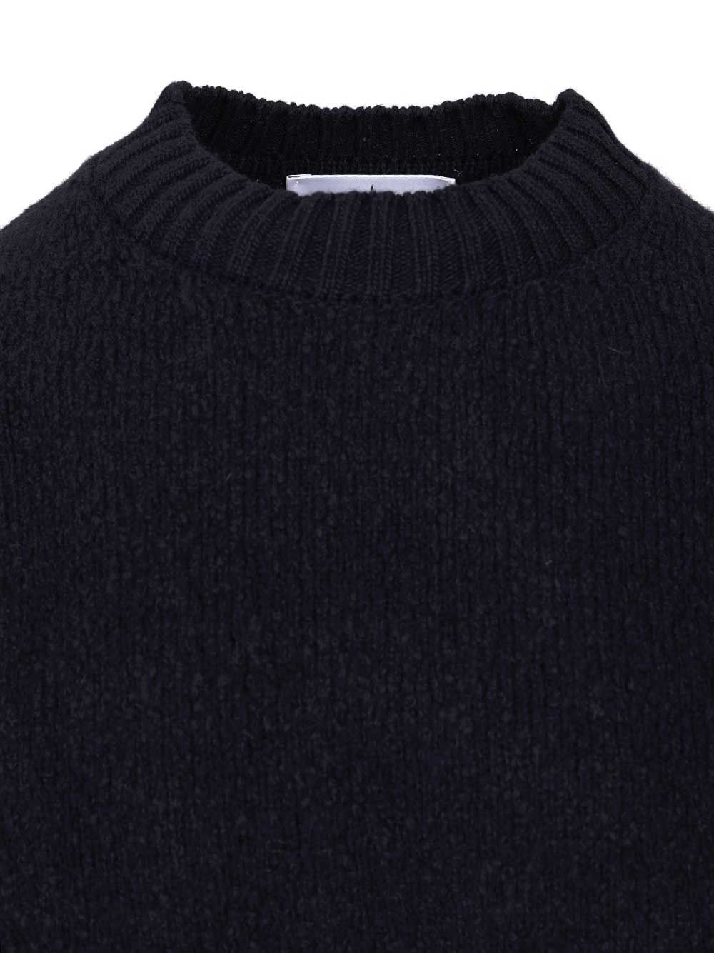 Stone Island Ribbed Wool Turtleneck Sweater Clothing In Black