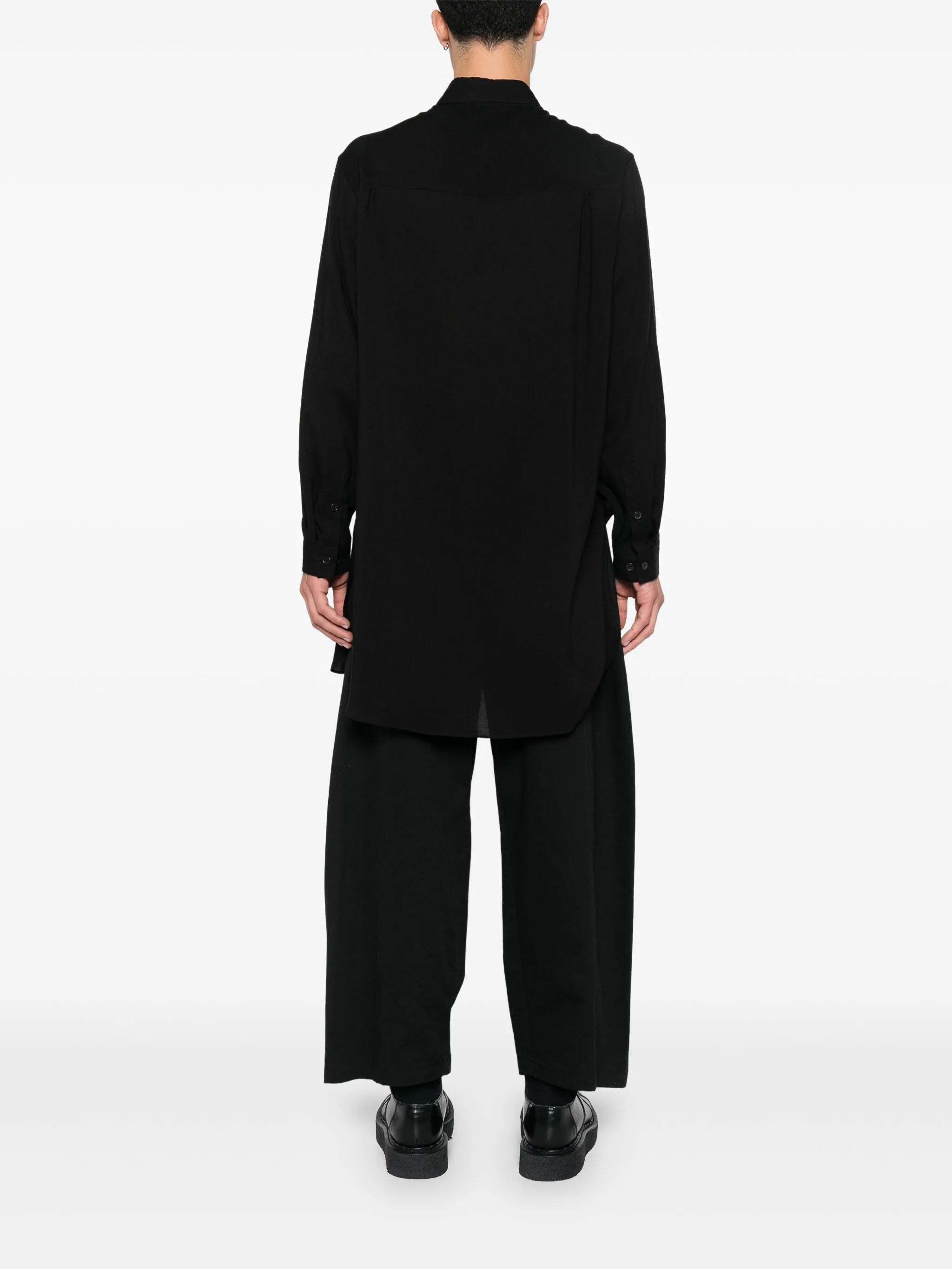 Yohji Yamamoto Layered-collar Shirt In Black