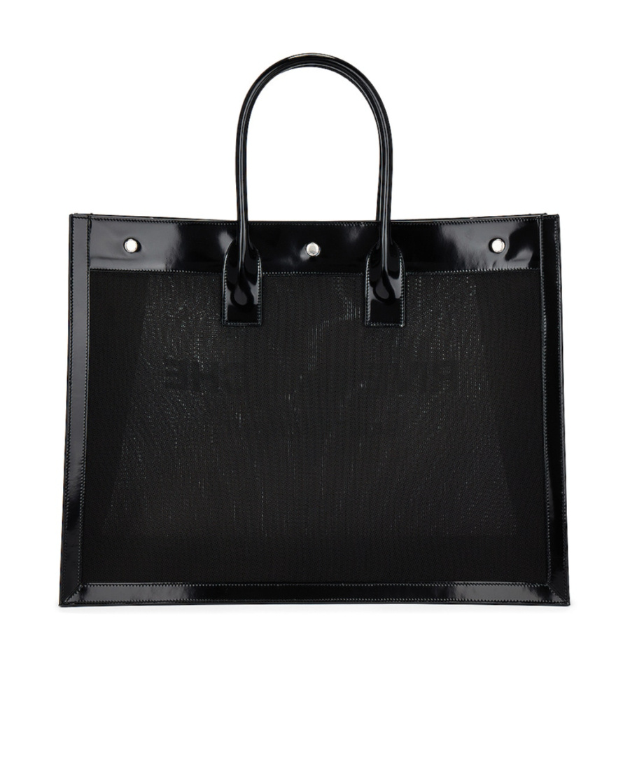 Saint Laurent Rive Gauche Debossed-logo Tote Bag In Black