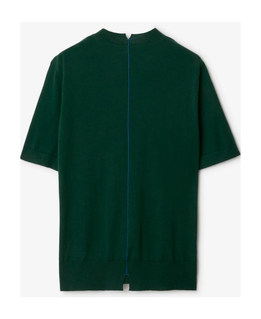 Burberry Drop-shoulder Wool Knitted Top In Green