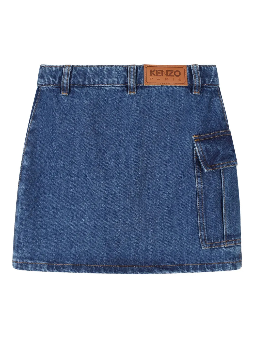 Kenzo Asymmetric Denim Skirt In Blue