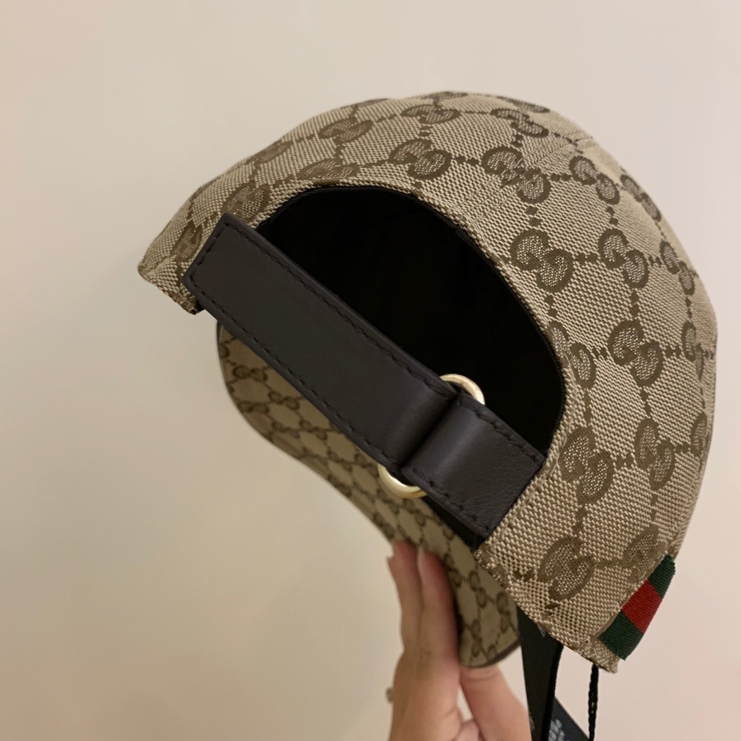 Gucci Men Beige Baseball Cap With Web Detail On The Side In Gg Canvas Man In Brown