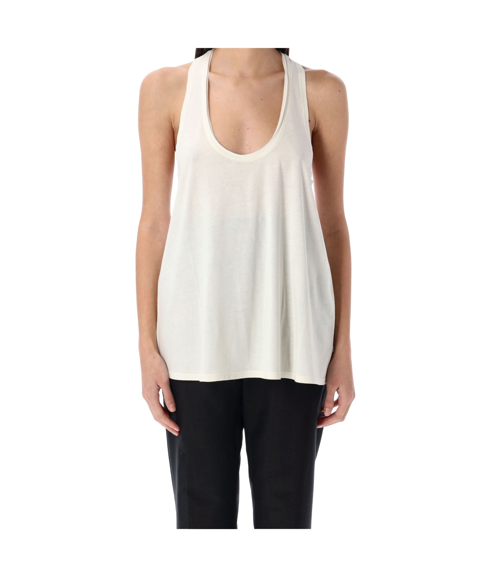 Tom Ford Ribbed-knit Racerback Top In White