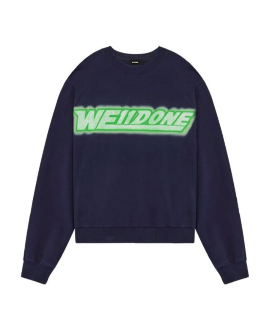 We11 Done Logo-print Long-sleeve Sweatshirt In Black