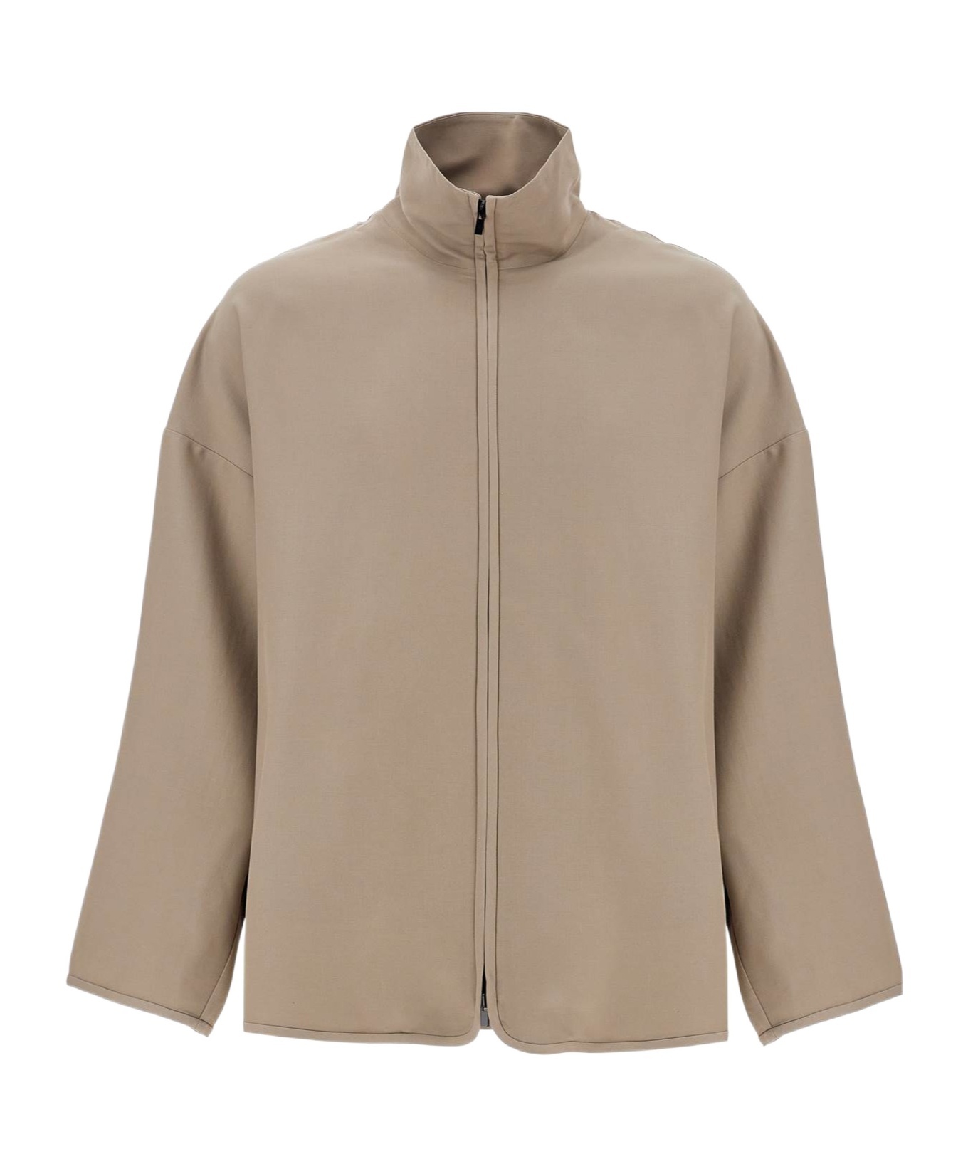 Fear Of God Dusty Beige Wool Jacket With High Collar Men In Nude