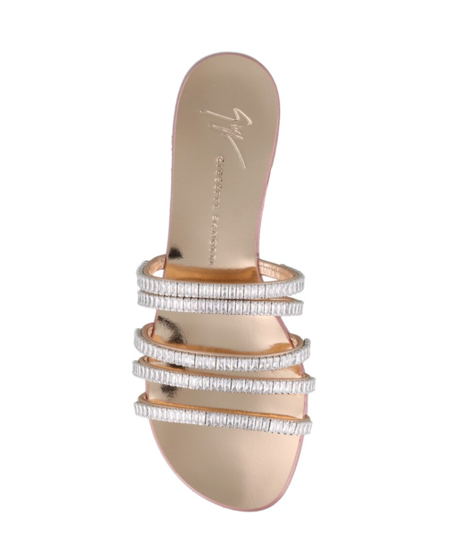 Giuseppe Zanotti Crystal Ring With Flip-flops In Nude