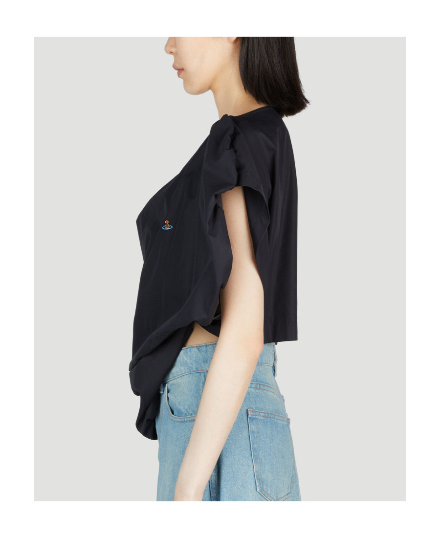 Shop Vivienne Westwood V-neck Short-sleeved Blouse In Black