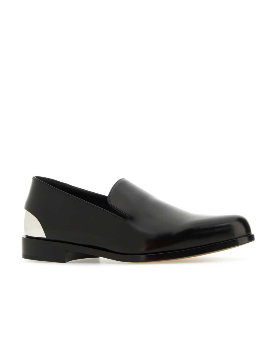 Shop Alexander Mcqueen Mirrored-heel Counter Loafers In Black