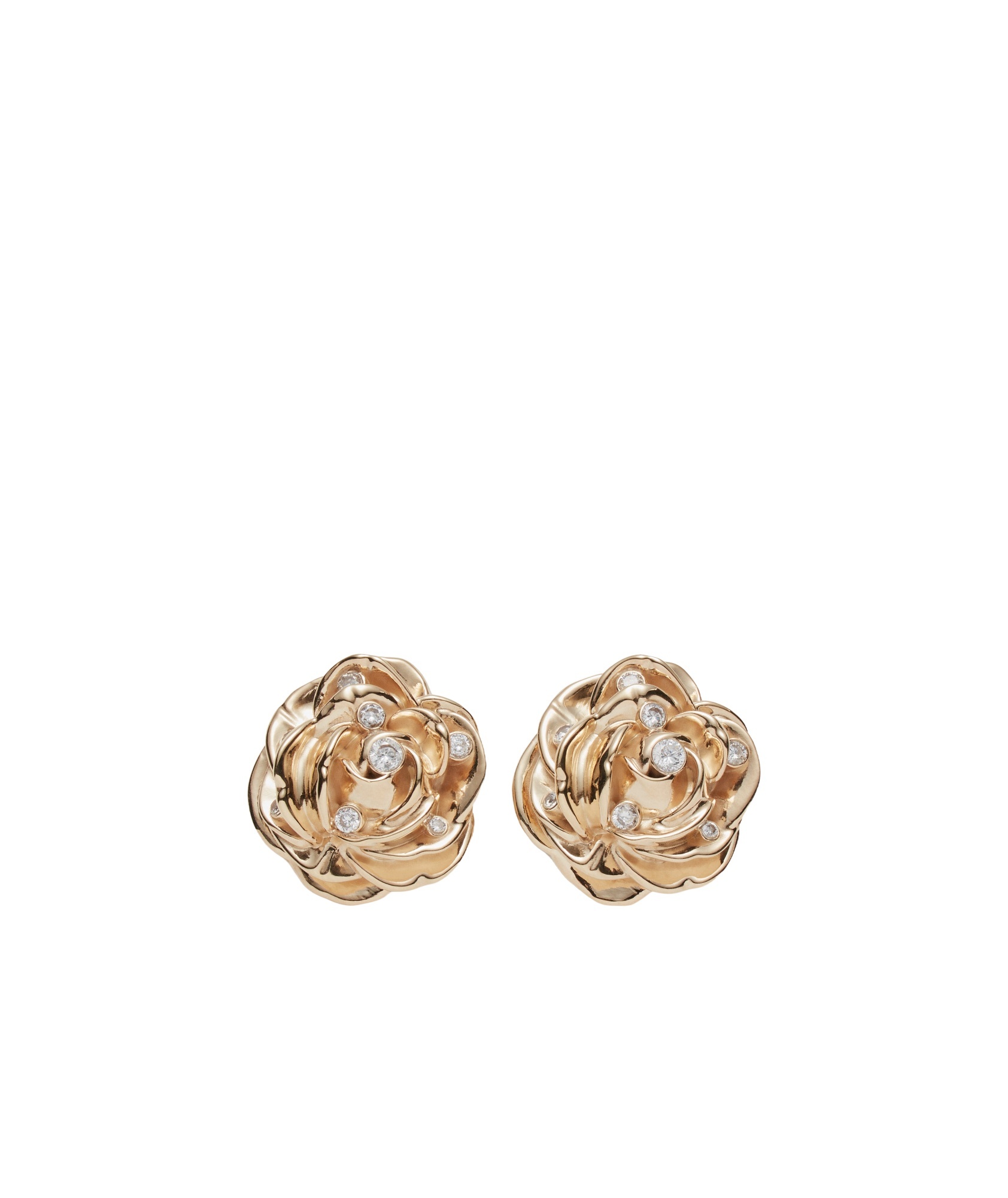 Magda Butrym Gold-plated Rose Earrings With Crystals In Neutral